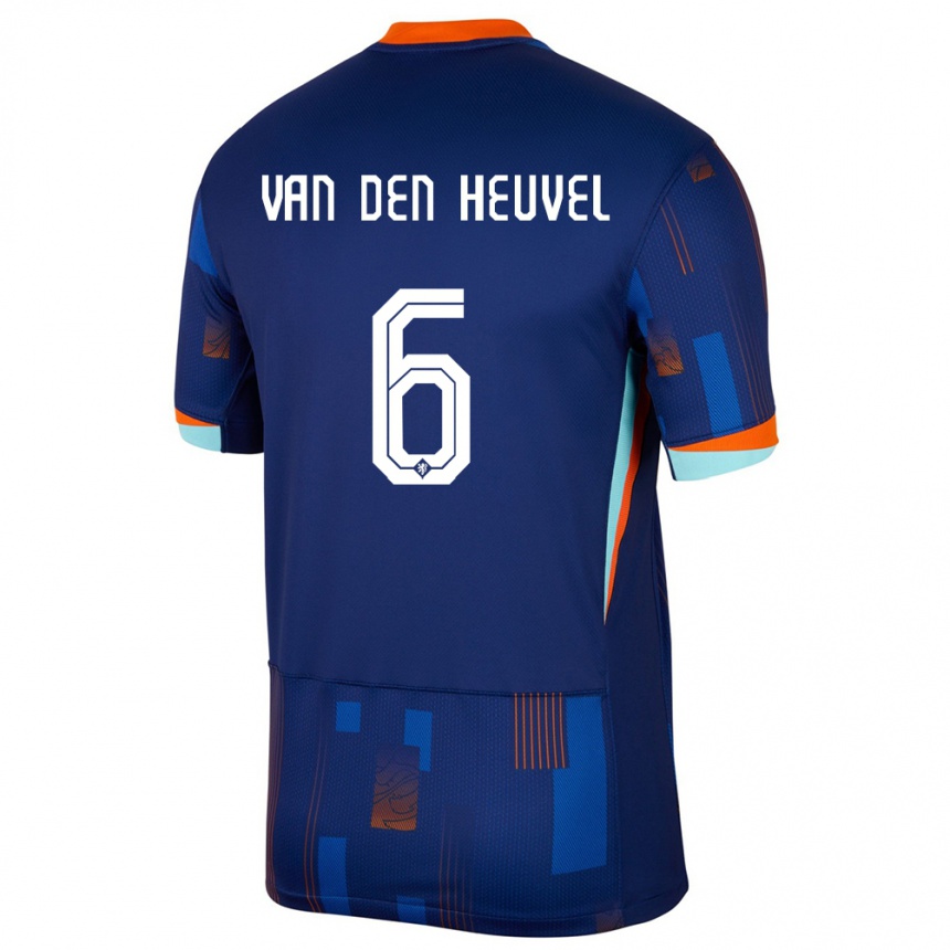 Kids Football Netherlands Tim Van Den Heuvel #6 Blue Away Jersey 24-26 T-Shirt Nz