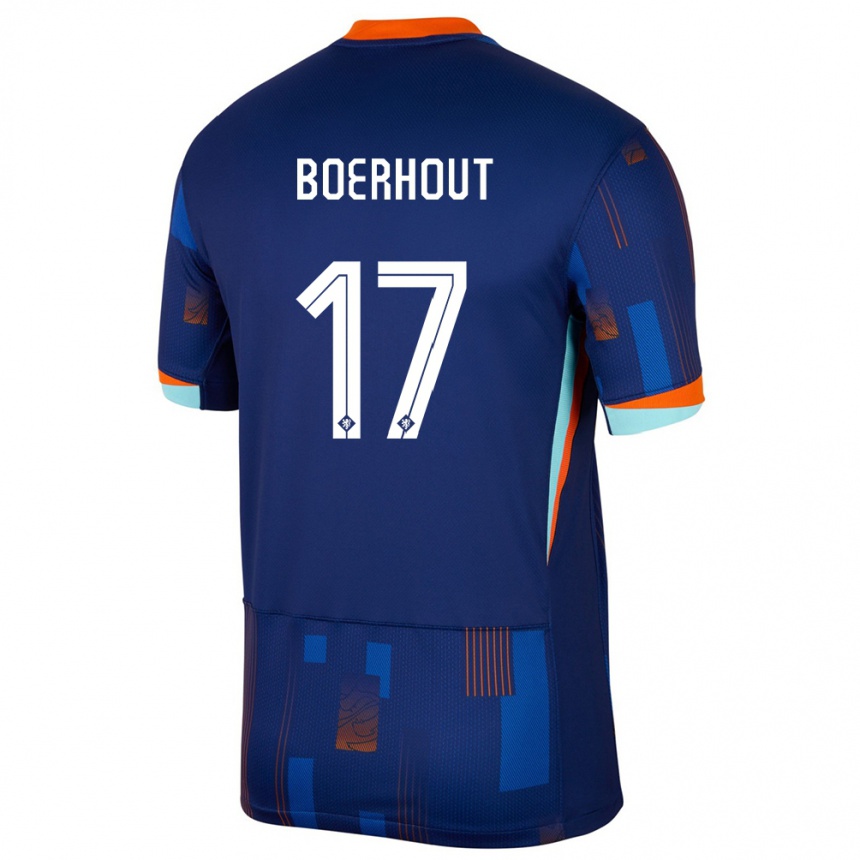 Kids Football Netherlands Yoram Boerhout #17 Blue Away Jersey 24-26 T-Shirt Nz