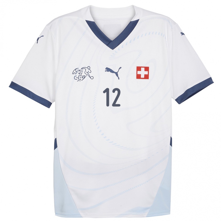 Kids Football Switzerland Livia Peng #12 White Away Jersey 24-26 T-Shirt Nz