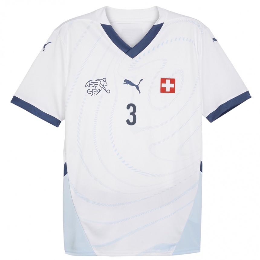 Kids Football Switzerland Luis Mestre #3 White Away Jersey 24-26 T-Shirt Nz