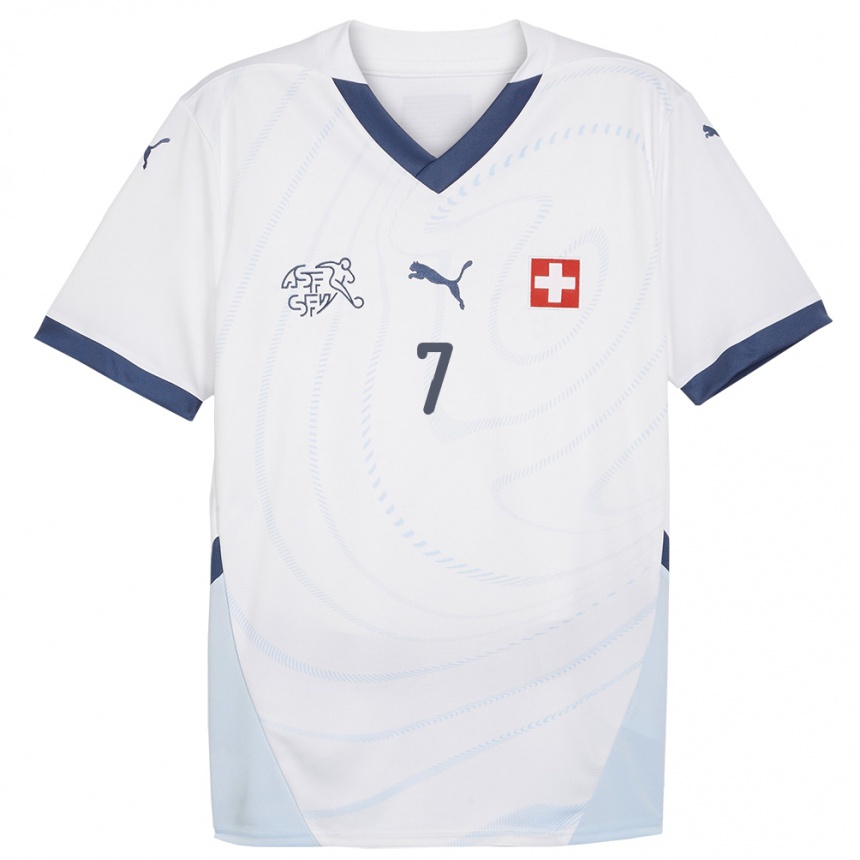 Kids Football Switzerland Ruben Fernandes #7 White Away Jersey 24-26 T-Shirt Nz