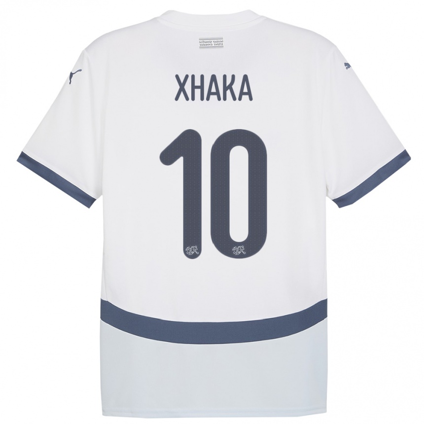 Kids Football Switzerland Granit Xhaka #10 White Away Jersey 24-26 T-Shirt Nz