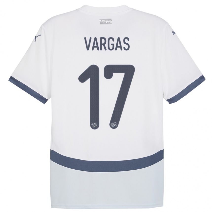 Kids Football Switzerland Ruben Vargas #17 White Away Jersey 24-26 T-Shirt Nz