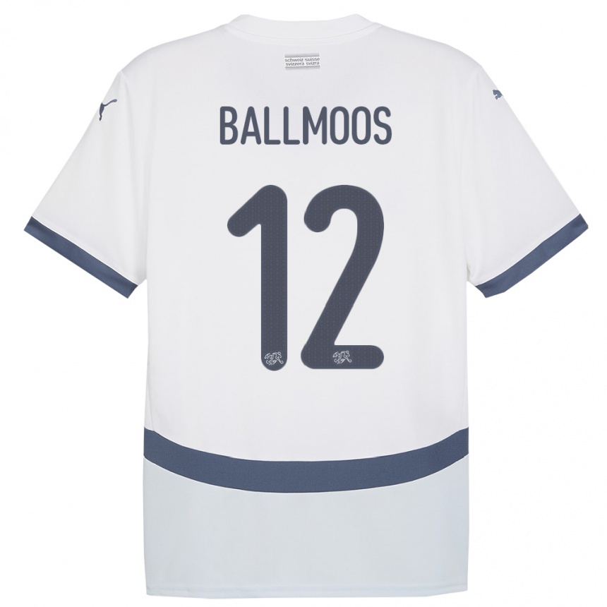 Kids Football Switzerland David Von Ballmoos #12 White Away Jersey 24-26 T-Shirt Nz