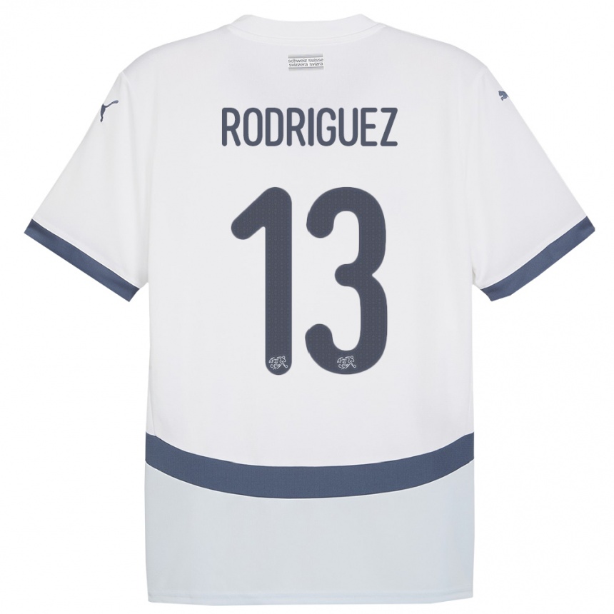 Kids Football Switzerland Ricardo Rodriguez #13 White Away Jersey 24-26 T-Shirt Nz