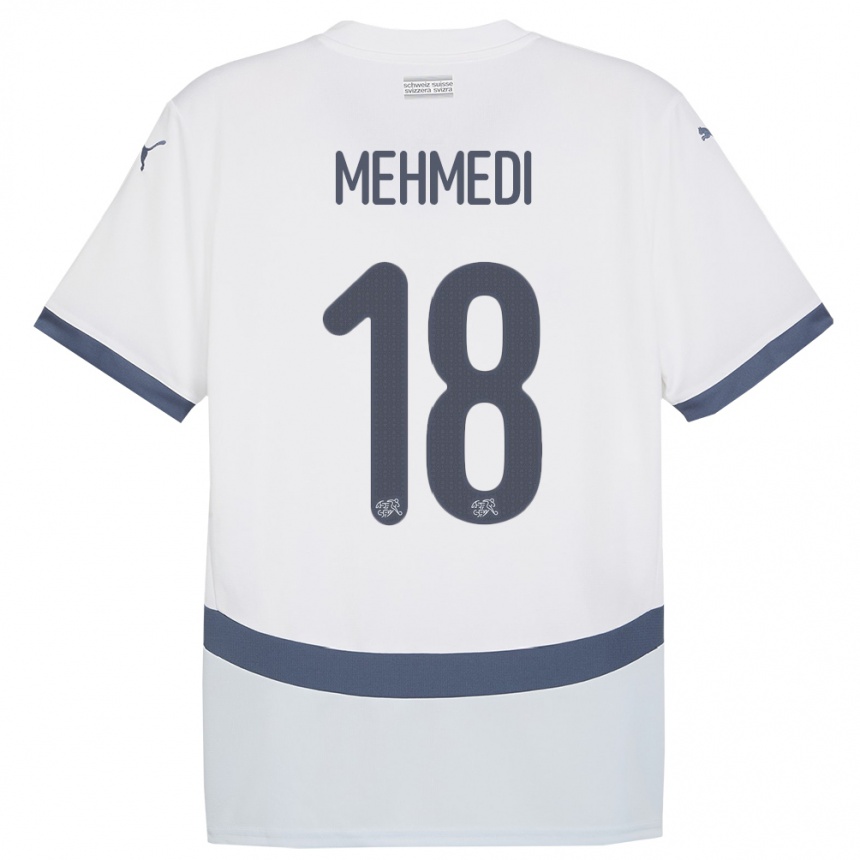 Kids Football Switzerland Admir Mehmedi #18 White Away Jersey 24-26 T-Shirt Nz