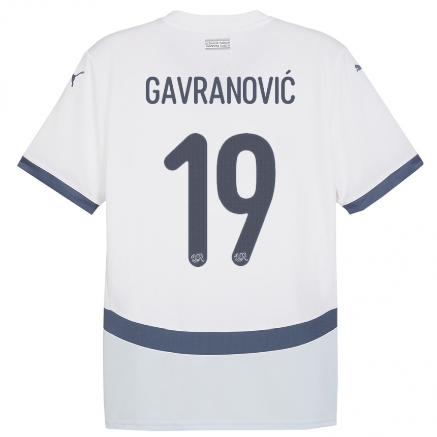 Kids Football Switzerland Mario Gavranovic #19 White Away Jersey 24-26 T-Shirt Nz