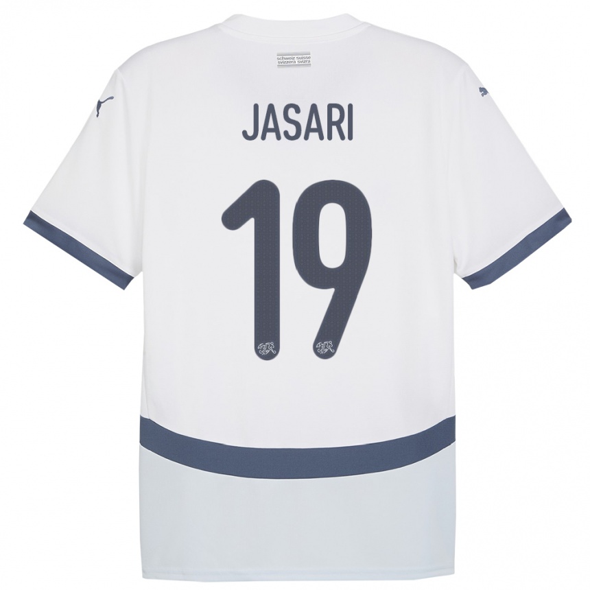 Kids Football Switzerland Ardon Jasari #19 White Away Jersey 24-26 T-Shirt Nz