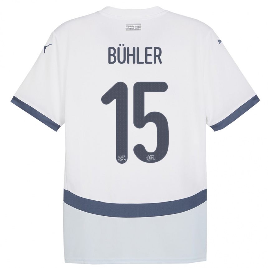 Kids Football Switzerland Luana Buhler #15 White Away Jersey 24-26 T-Shirt Nz