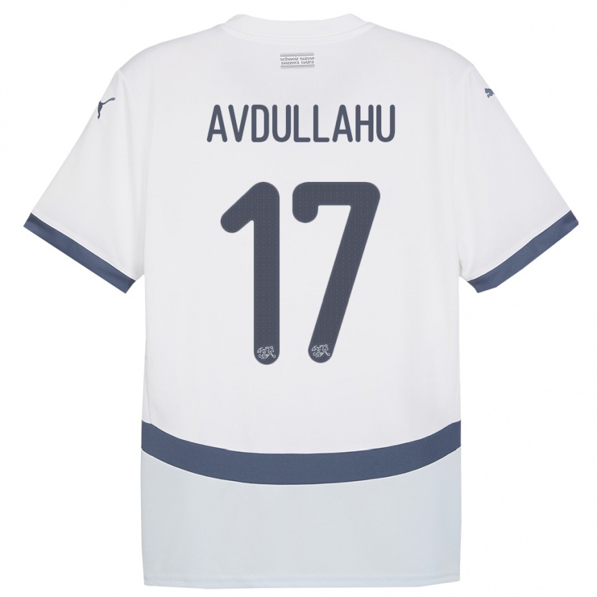 Kids Football Switzerland Leon Avdullahu #17 White Away Jersey 24-26 T-Shirt Nz