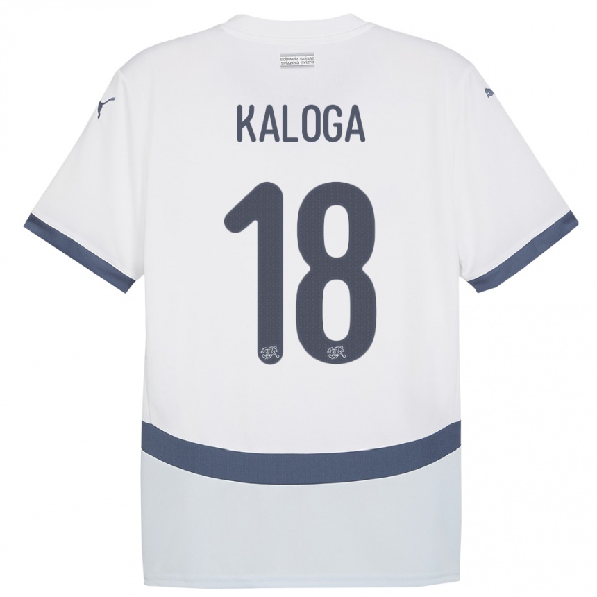 Kids Football Switzerland Issa Kaloga #18 White Away Jersey 24-26 T-Shirt Nz