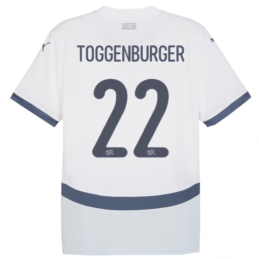 Kids Football Switzerland Nando Toggenburger #22 White Away Jersey 24-26 T-Shirt Nz