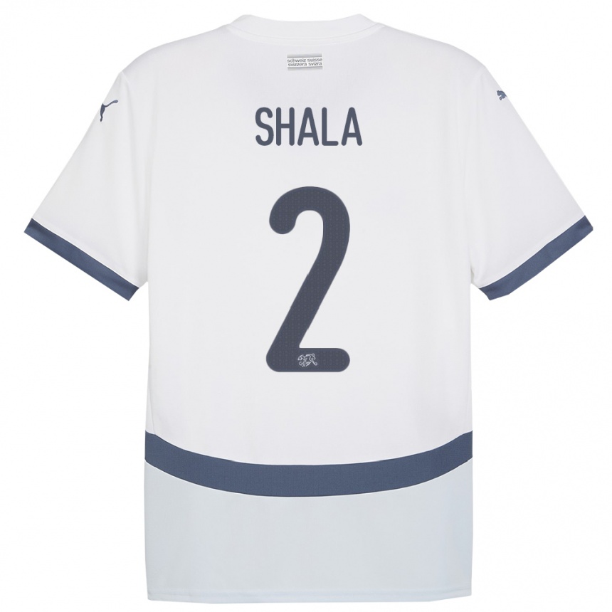 Kids Football Switzerland Besnik Shala #2 White Away Jersey 24-26 T-Shirt Nz