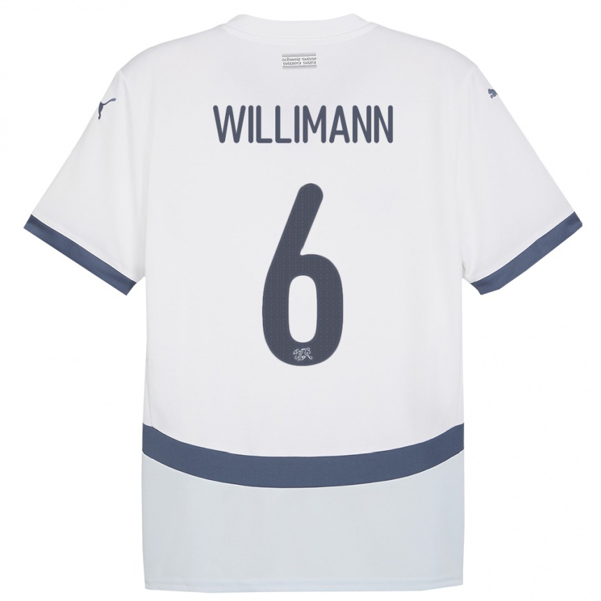 Kids Football Switzerland Mauricio Willimann #6 White Away Jersey 24-26 T-Shirt Nz