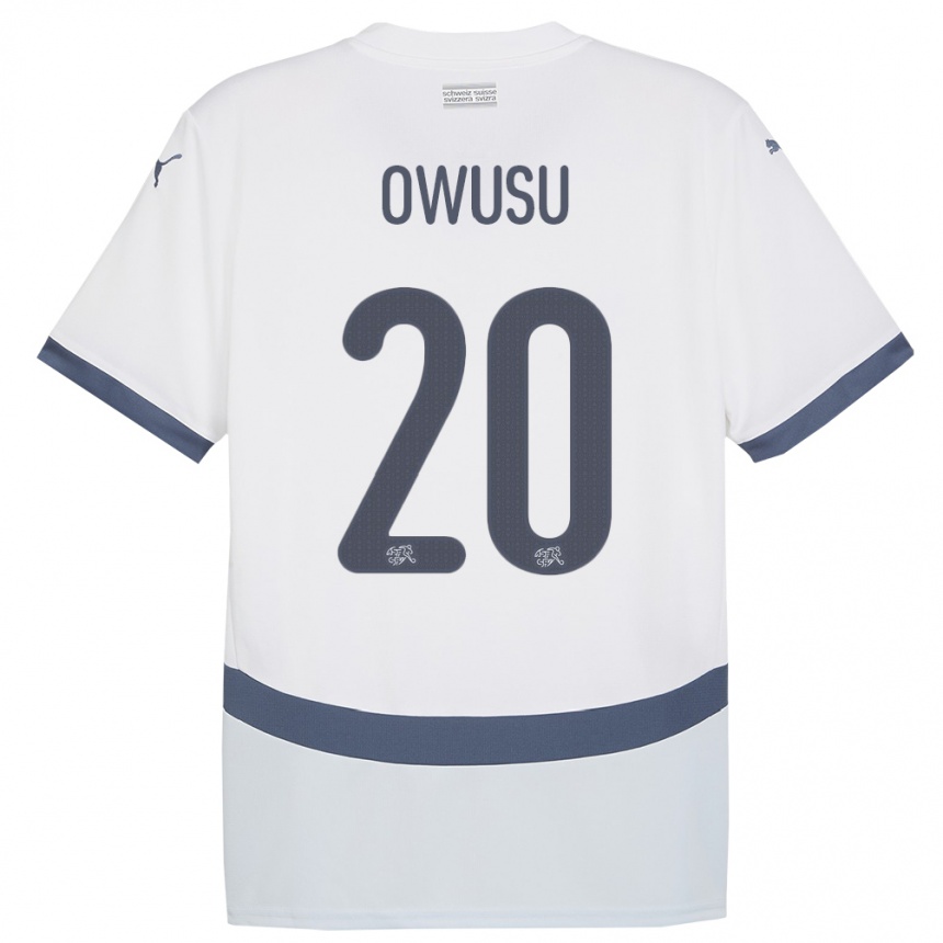 Kids Football Switzerland Tyron Owusu #20 White Away Jersey 24-26 T-Shirt Nz