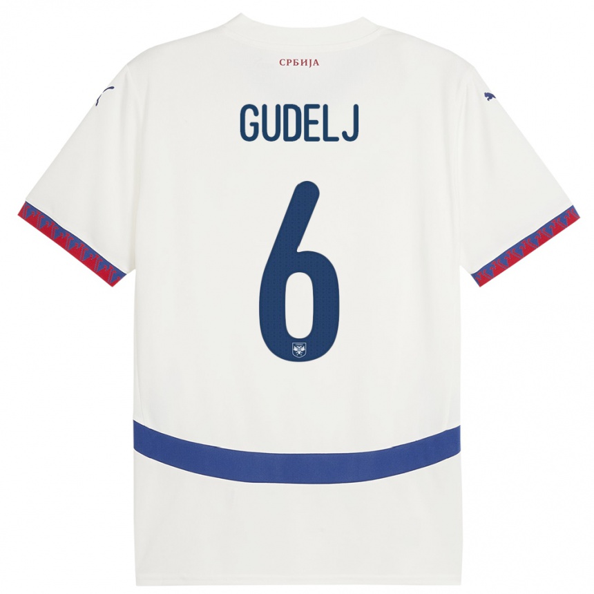 Kids Football Serbia Nemanja Gudelj #6 White Away Jersey 24-26 T-Shirt Nz