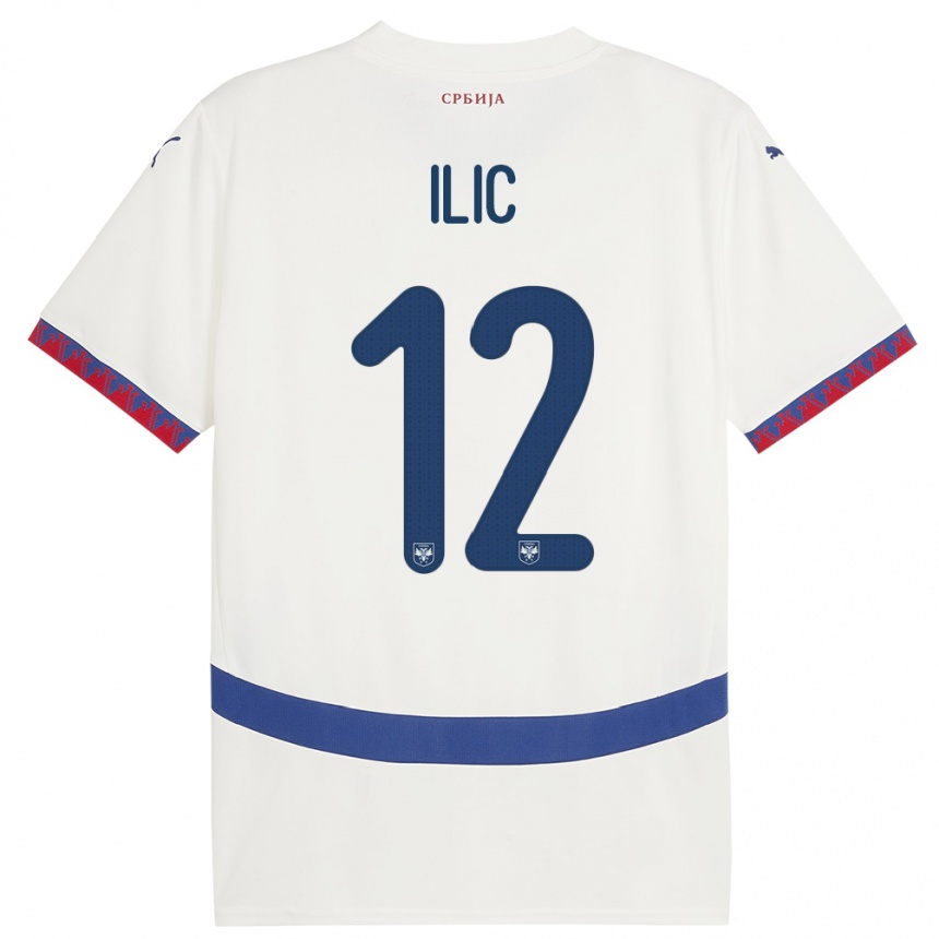 Kids Football Serbia Marko Ilic #12 White Away Jersey 24-26 T-Shirt Nz