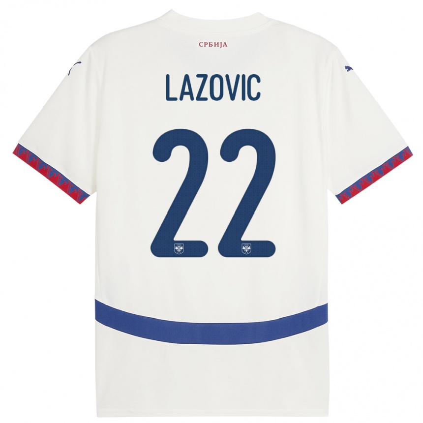 Kids Football Serbia Darko Lazovic #22 White Away Jersey 24-26 T-Shirt Nz