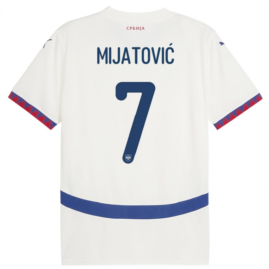 Kids Football Serbia Milica Mijatovic #7 White Away Jersey 24-26 T-Shirt Nz