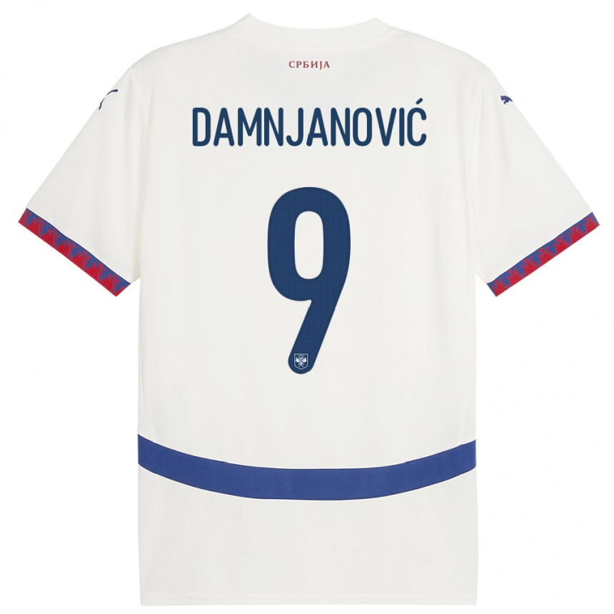 Kids Football Serbia Jovana Damnjanovic #9 White Away Jersey 24-26 T-Shirt Nz