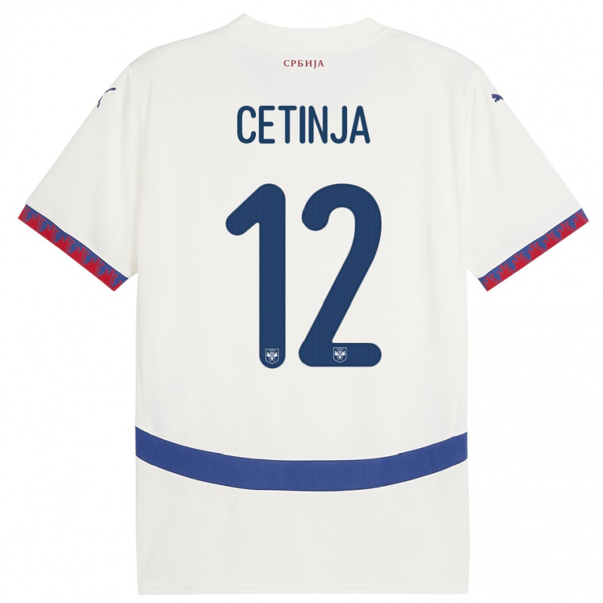 Kids Football Serbia Sara Cetinja #12 White Away Jersey 24-26 T-Shirt Nz