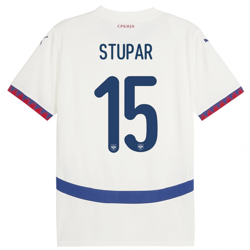 Kids Football Serbia Zivana Stupar #15 White Away Jersey 24-26 T-Shirt Nz