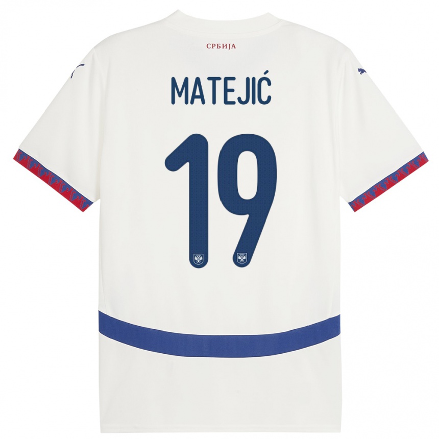 Kids Football Serbia Nina Matejic #19 White Away Jersey 24-26 T-Shirt Nz