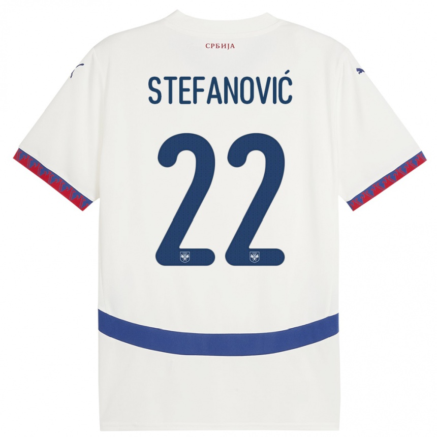 Kids Football Serbia Dejana Stefanovic #22 White Away Jersey 24-26 T-Shirt Nz