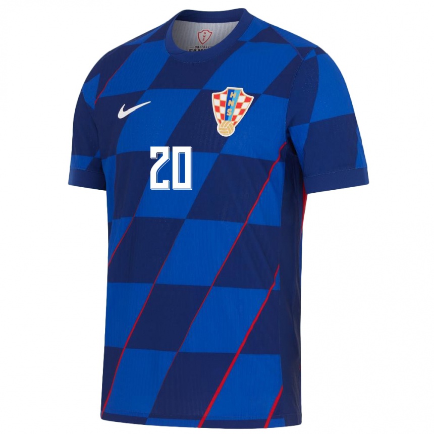 Kids Football Croatia Simun Mikolcic #20 Blue Away Jersey 24-26 T-Shirt Nz