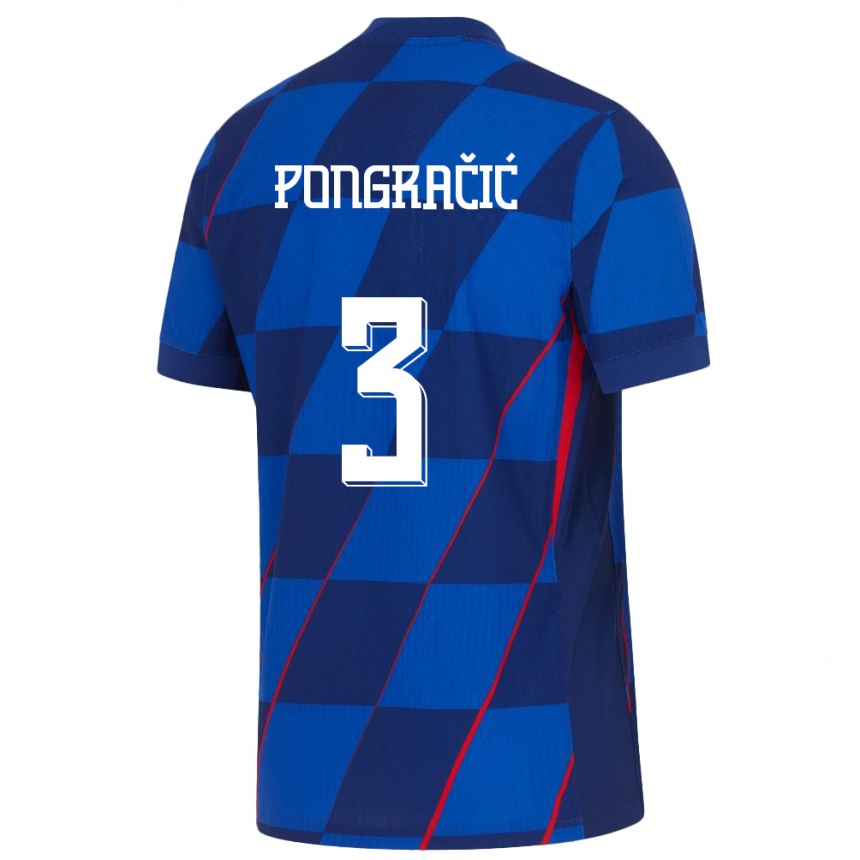 Kids Football Croatia Marin Pongracic #3 Blue Away Jersey 24-26 T-Shirt Nz