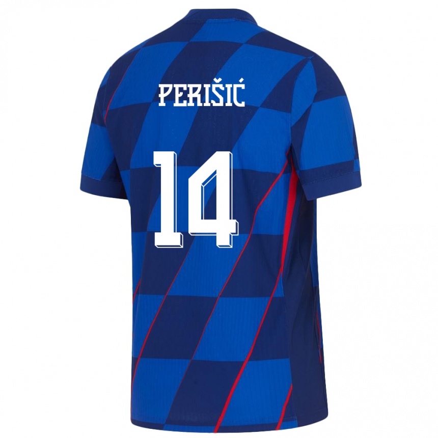 Kids Football Croatia Ivan Perisic #14 Blue Away Jersey 24-26 T-Shirt Nz