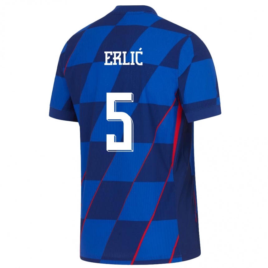 Kids Football Croatia Martin Erlic #5 Blue Away Jersey 24-26 T-Shirt Nz