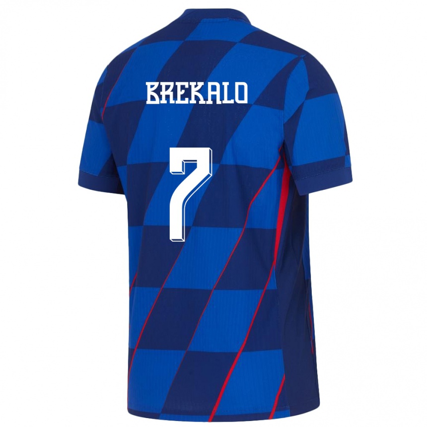 Kids Football Croatia Josip Brekalo #7 Blue Away Jersey 24-26 T-Shirt Nz