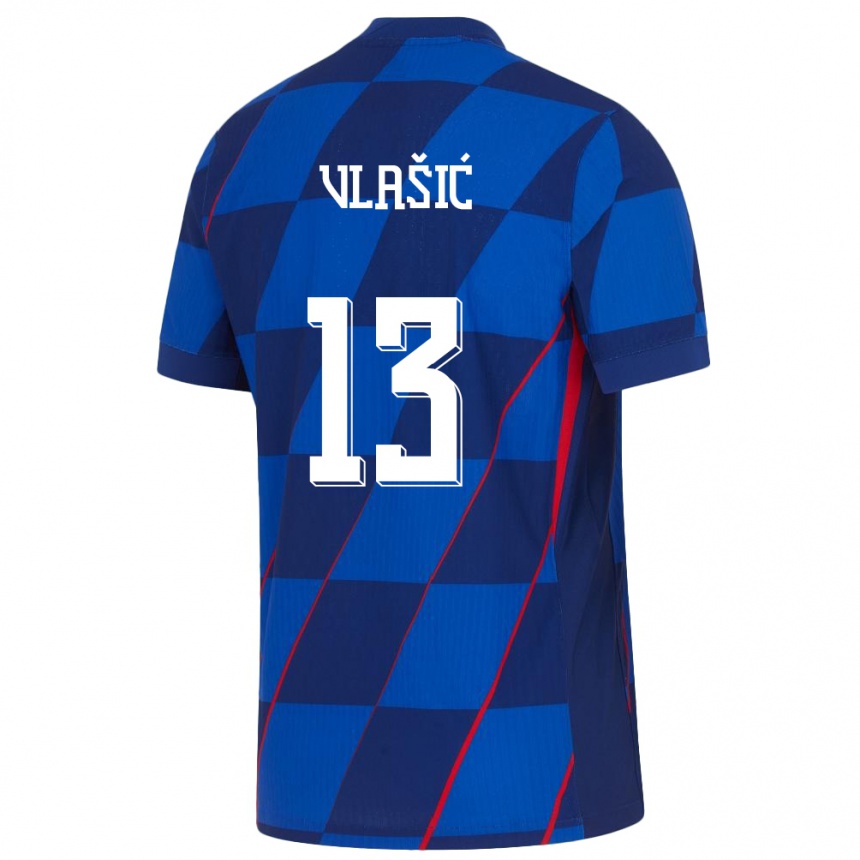 Kids Football Croatia Nikola Vlasic #13 Blue Away Jersey 24-26 T-Shirt Nz