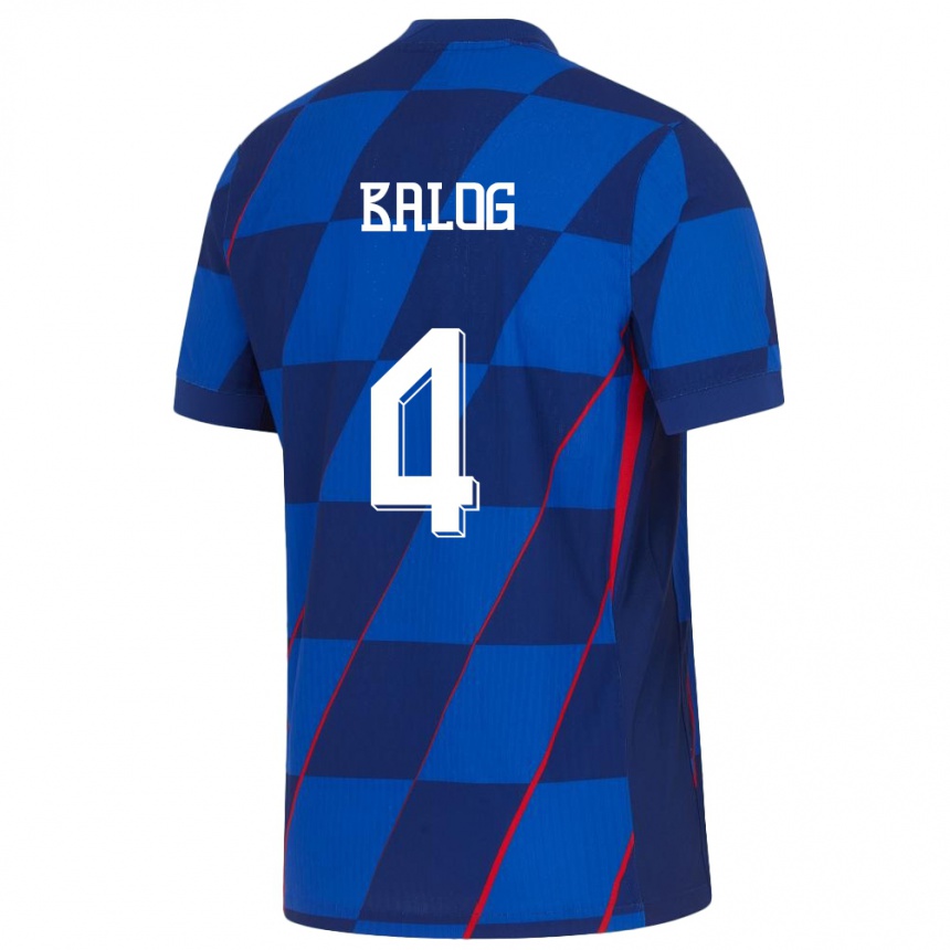 Kids Football Croatia Leonarda Balog #4 Blue Away Jersey 24-26 T-Shirt Nz