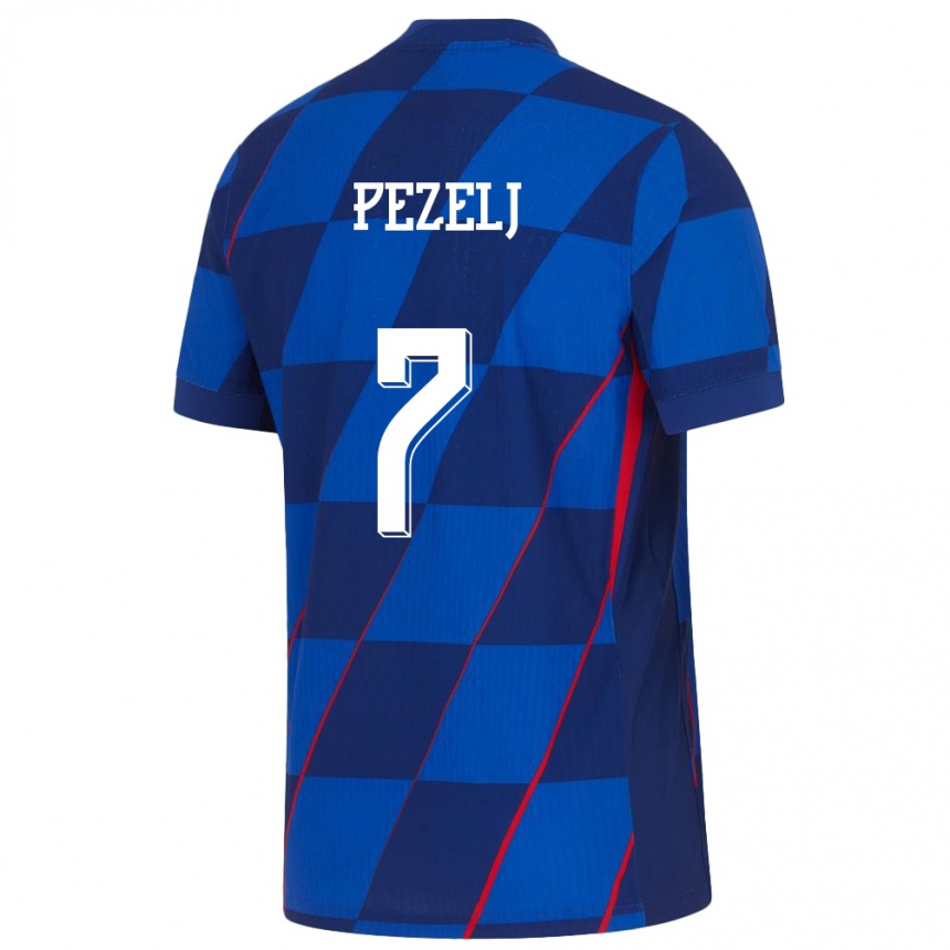 Kids Football Croatia Petra Pezelj #7 Blue Away Jersey 24-26 T-Shirt Nz