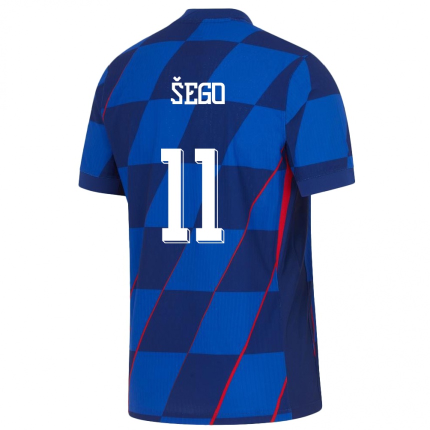 Kids Football Croatia Michele Sego #11 Blue Away Jersey 24-26 T-Shirt Nz