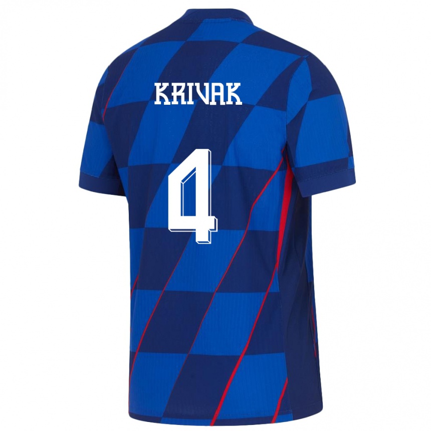 Kids Football Croatia Fabijan Krivak #4 Blue Away Jersey 24-26 T-Shirt Nz