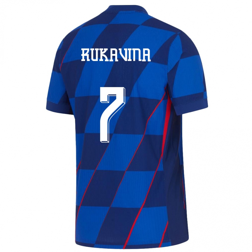 Kids Football Croatia Gabriel Rukavina #7 Blue Away Jersey 24-26 T-Shirt Nz