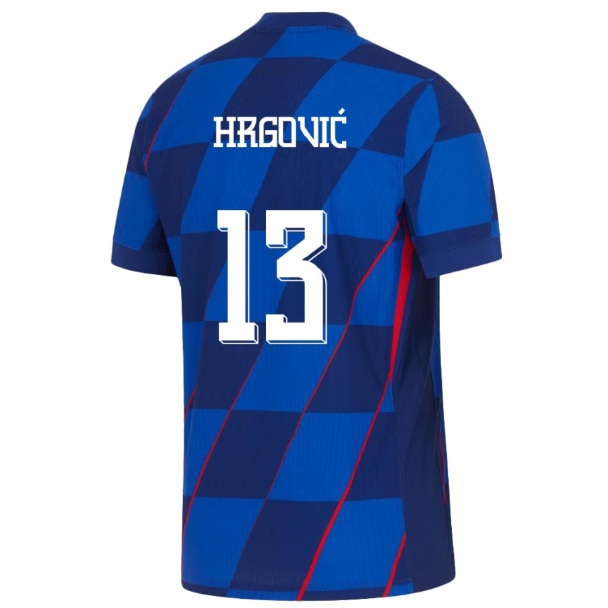 Kids Football Croatia Simun Hrgovic #13 Blue Away Jersey 24-26 T-Shirt Nz