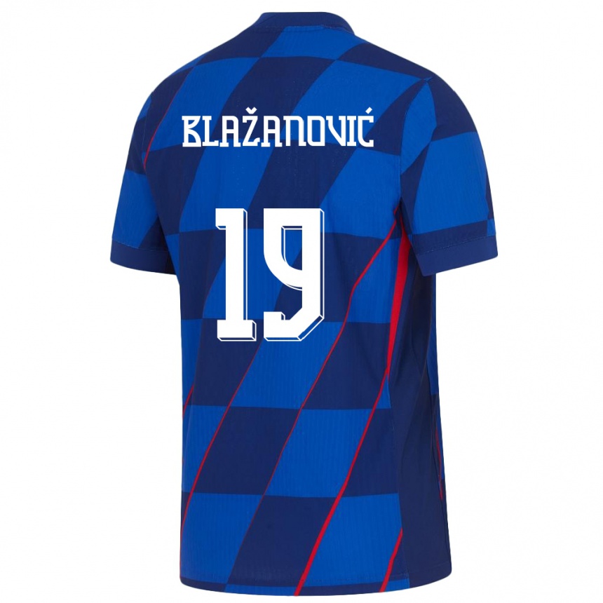 Kids Football Croatia Antonio Blazanovic #19 Blue Away Jersey 24-26 T-Shirt Nz