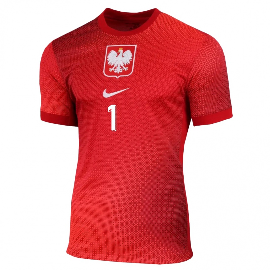 Kids Football Poland Oliwier Zych #1 Red Away Jersey 24-26 T-Shirt Nz