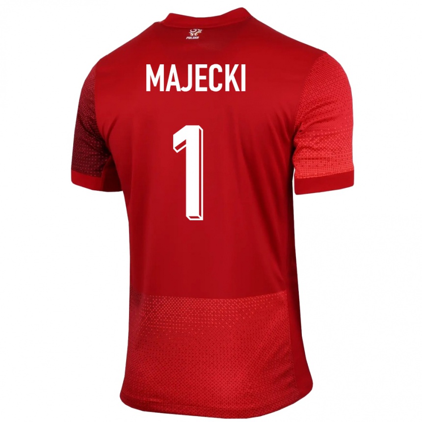 Kids Football Poland Radoslaw Majecki #1 Red Away Jersey 24-26 T-Shirt Nz