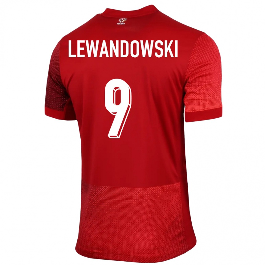 Kids Football Poland Robert Lewandowski #9 Red Away Jersey 24-26 T-Shirt Nz