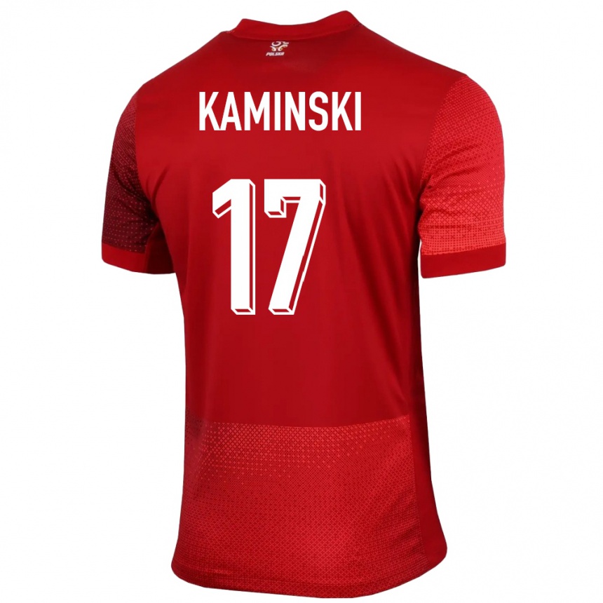 Kids Football Poland Jakub Kaminski #17 Red Away Jersey 24-26 T-Shirt Nz