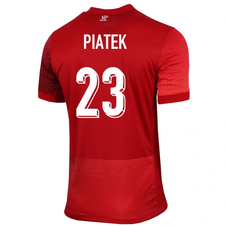 Kids Football Poland Krzysztof Piatek #23 Red Away Jersey 24-26 T-Shirt Nz