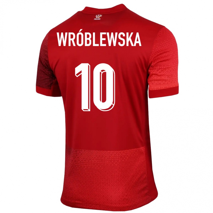 Kids Football Poland Joanna Wroblewska #10 Red Away Jersey 24-26 T-Shirt Nz