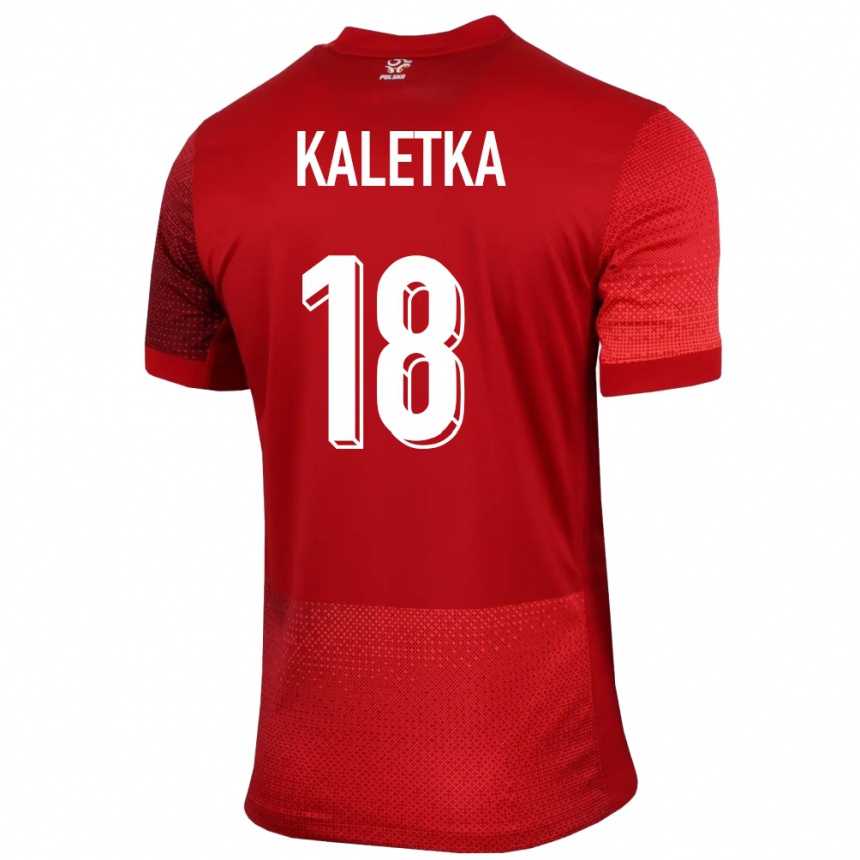 Kids Football Poland Nikol Kaletka #18 Red Away Jersey 24-26 T-Shirt Nz