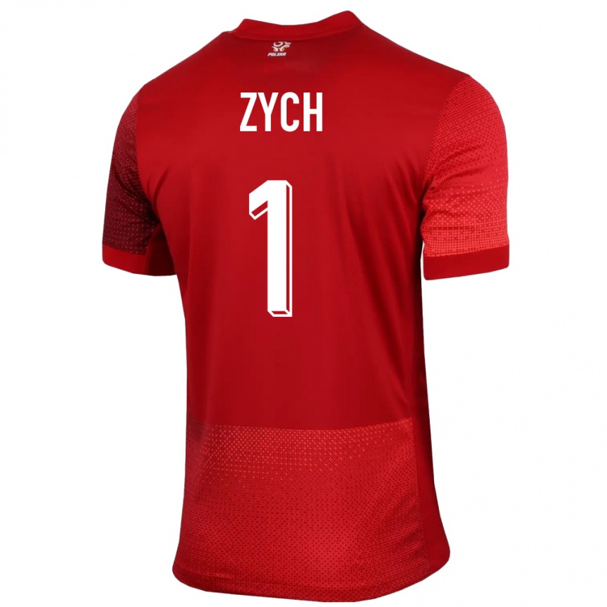 Kids Football Poland Oliwier Zych #1 Red Away Jersey 24-26 T-Shirt Nz