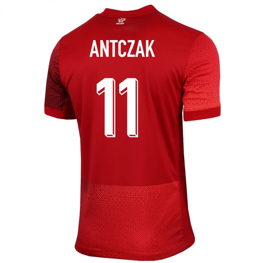 Kids Football Poland Jakub Antczak #11 Red Away Jersey 24-26 T-Shirt Nz